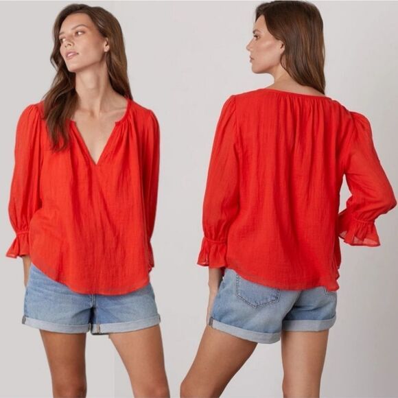NWT Velvet by Graham  Spencer Dita Top in Cardinal - Picture 8 of 10